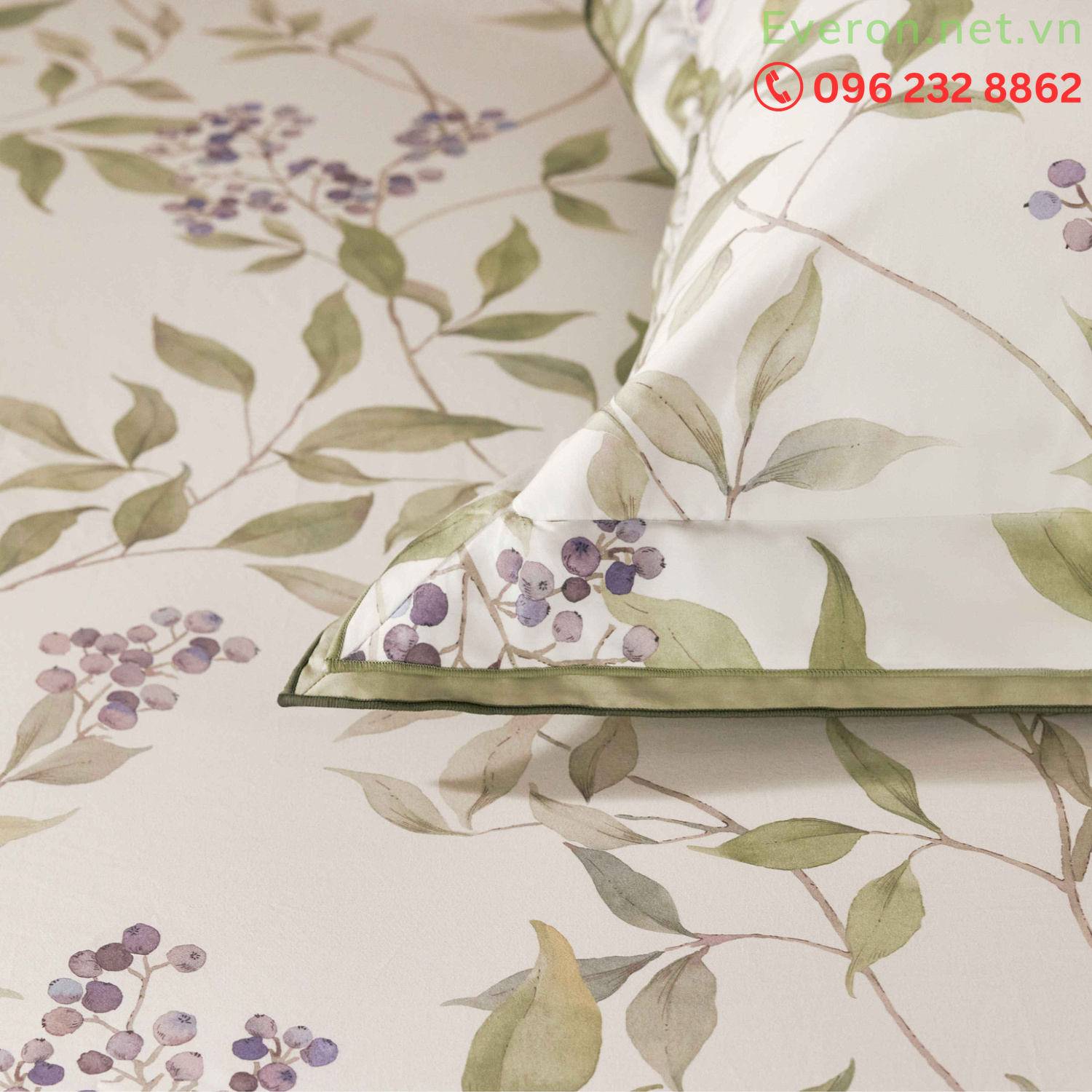 Bộ chăn ga gối Everon EPC 26013 vải cotton satin chính hãng