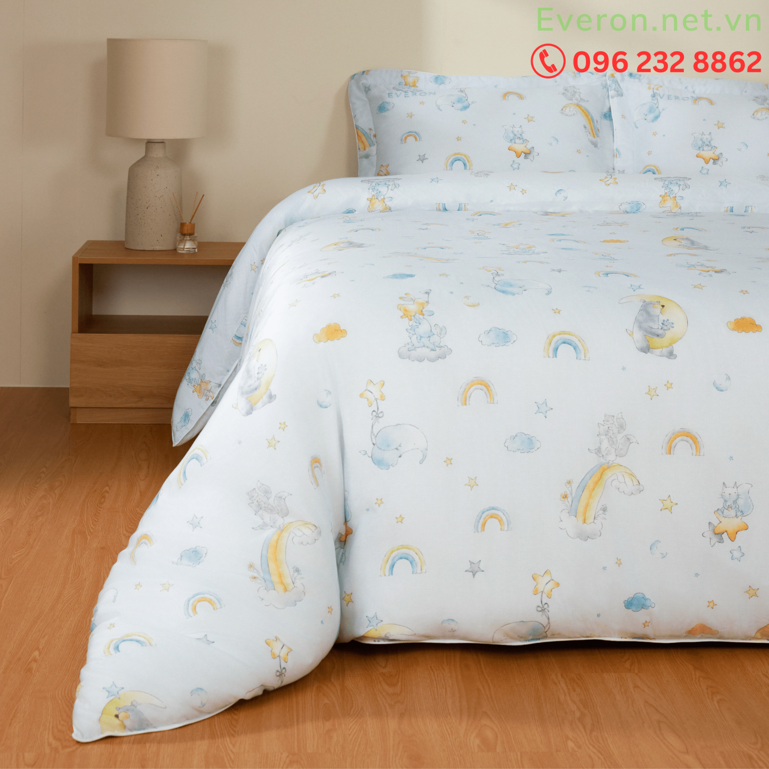 Bộ Chăn Ga Everon CPT-26201 | Vườn Thú Trên Mây